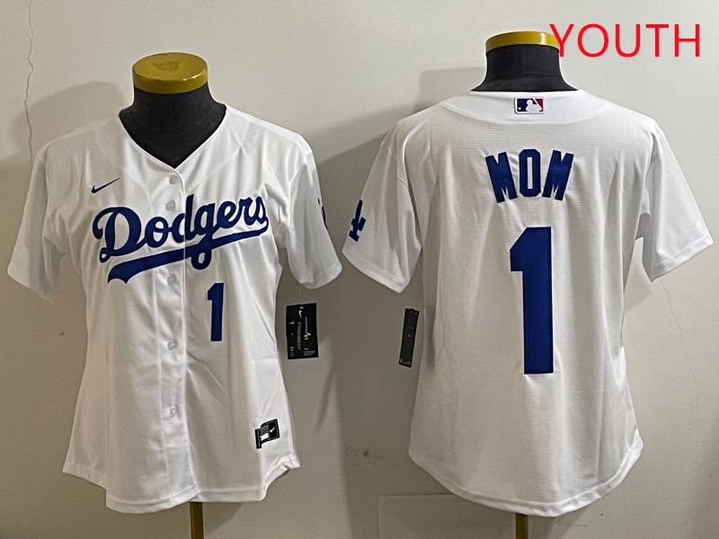 Youth Los Angeles Dodgers 1 Mom White Game 2025 Nike MLB Jersey style 10